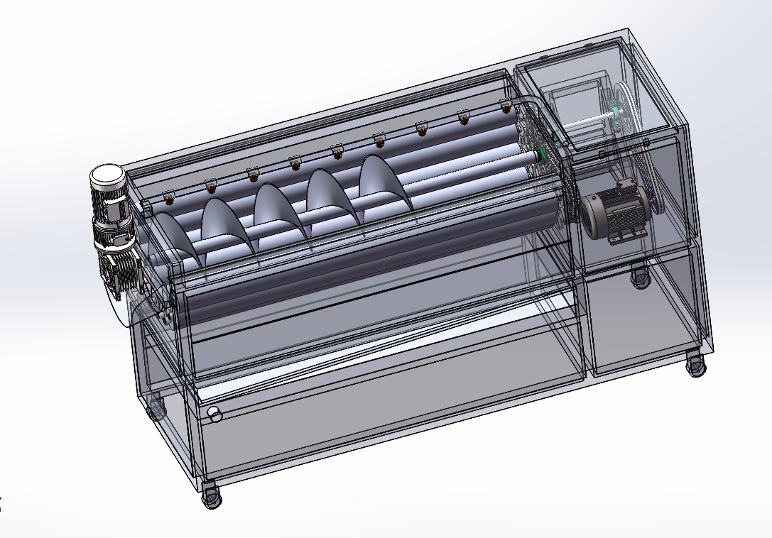 茎类蔬菜去皮机三维SW图纸+文档